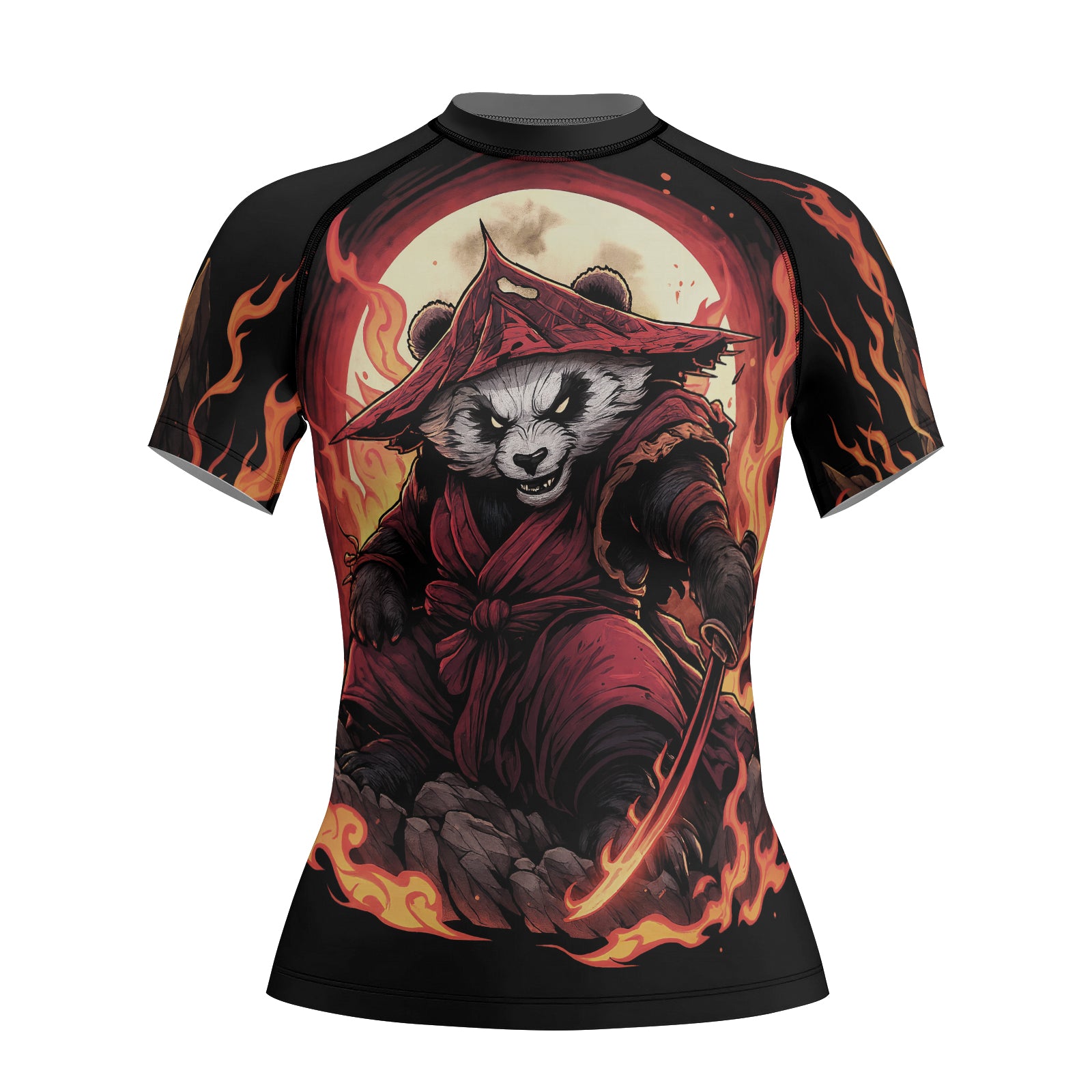 Rashninja Panda Samurai Path Women's Short Sleeve Rash Guard