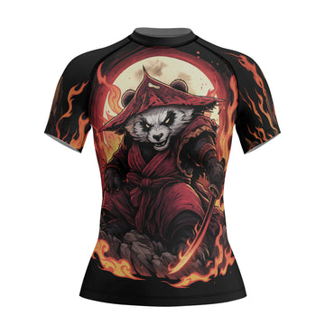 Rashninja Panda Samurai Path Women's Short Sleeve Rash Guard