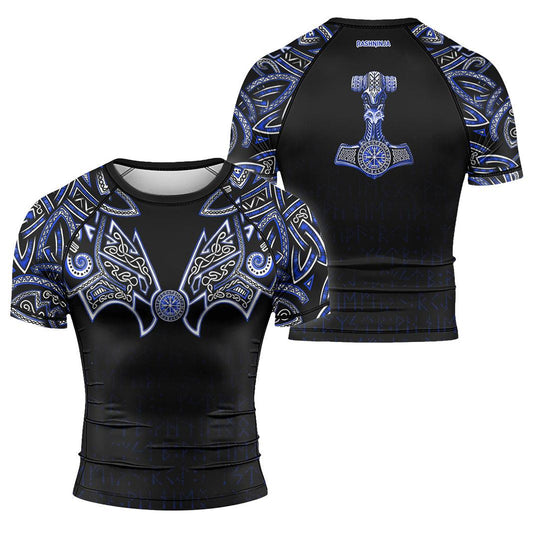 Rashninja Thor's Hammer Ranked Men's Short Sleeve Rash Guard - Rashninja LLC