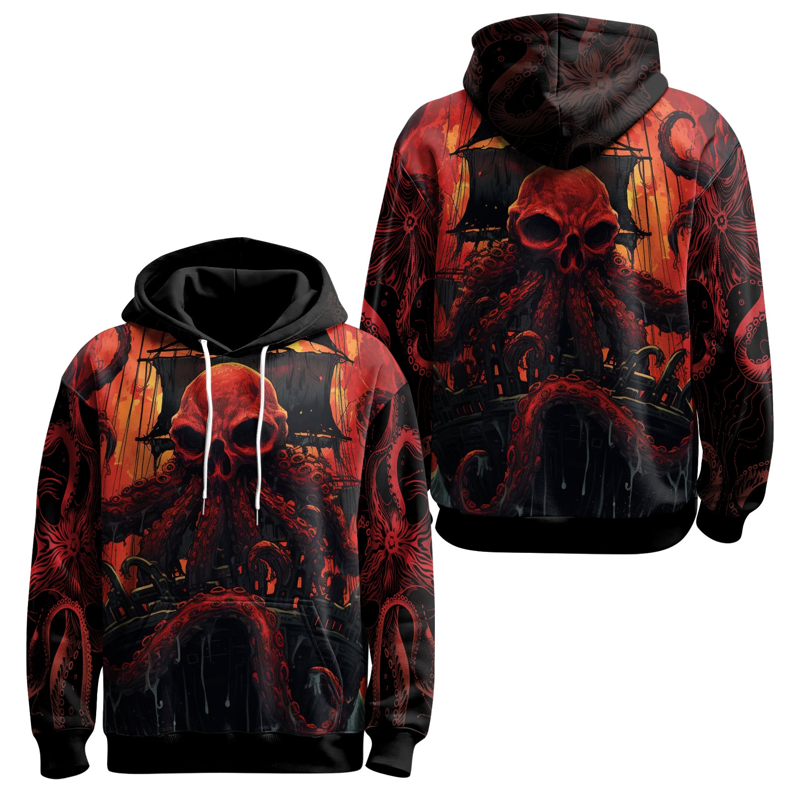 Rashninja Octopus Havoc AOP Hoodie | Jiu Jitsu Octopus Hoodie