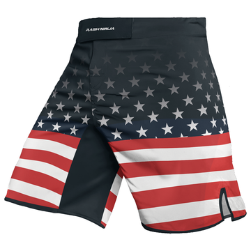 Rashninja Patriotic American Flag Men's Fight Shorts