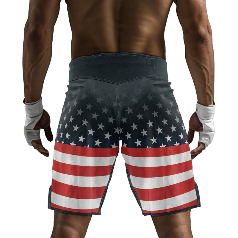 Rashninja Patriotic American Flag Men's Fight Shorts