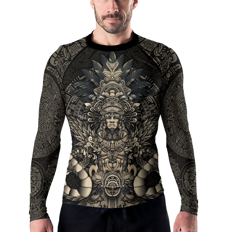 Rashninja Aztec High Chief Men's Long Sleeve Rash Guard