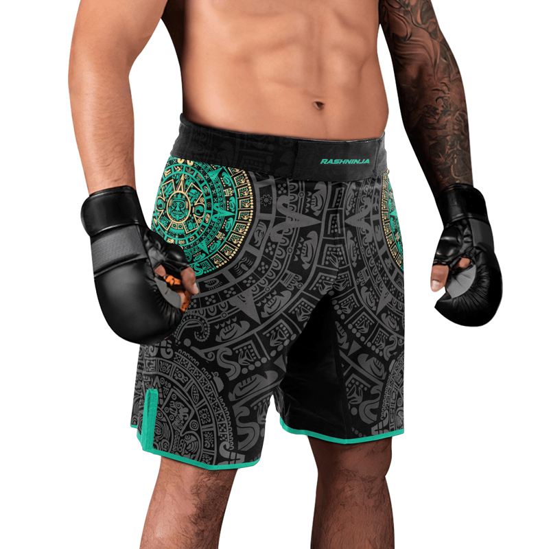 Rashninja Aztec Sun Men's Fight Shorts - Rashninja LLC