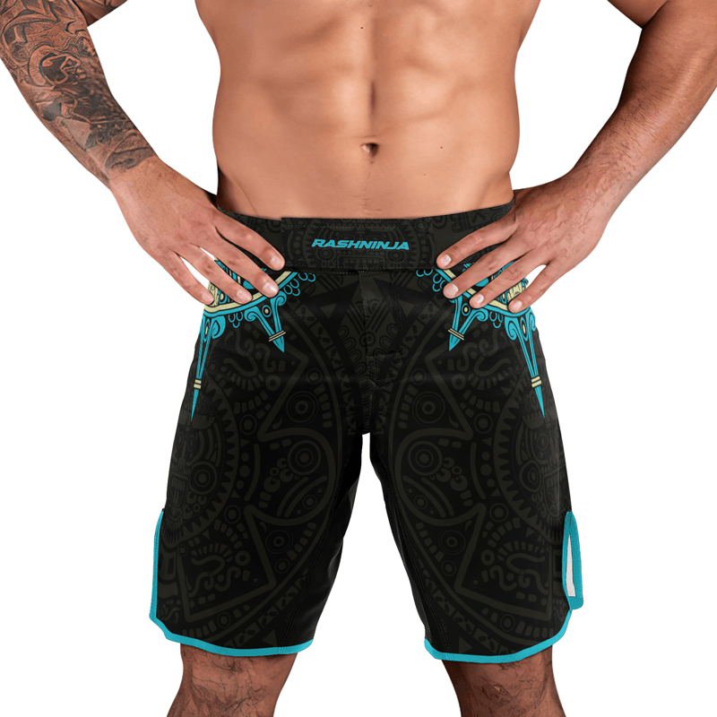 Rashninja Aztec Sun Symbol Men's Fight Shorts - Rashninja LLC