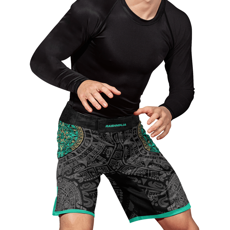 Rashninja Aztec Sun Men's Fight Shorts - Rashninja LLC