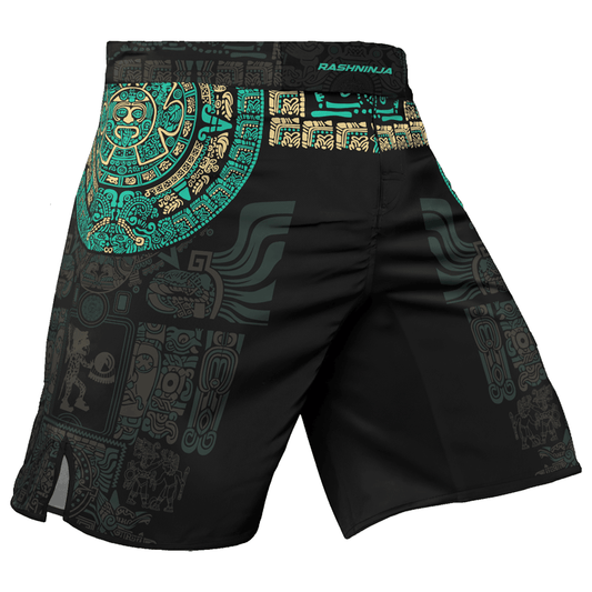 Rashninja Aztec Sun Stone Men's Fight Shorts - Rashninja LLC