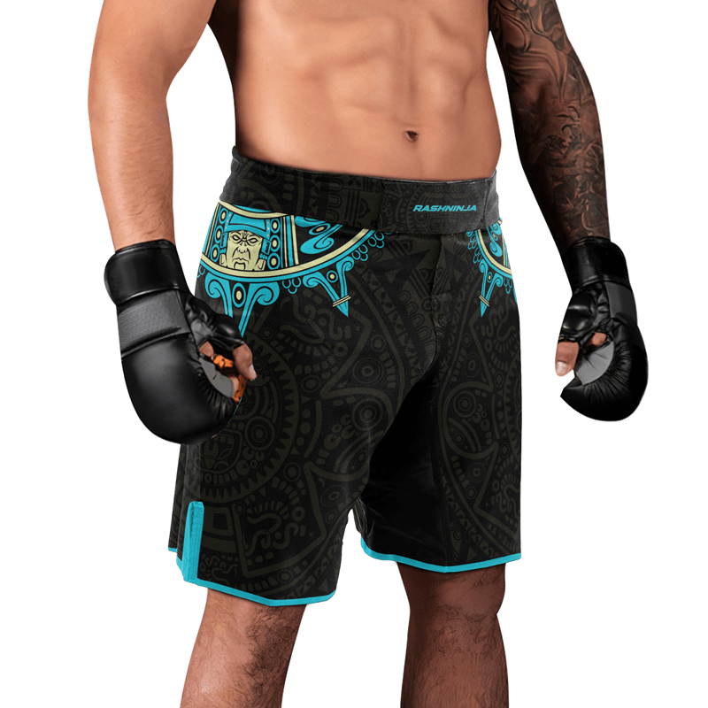 Rashninja Aztec Sun Symbol Men's Fight Shorts - Rashninja LLC