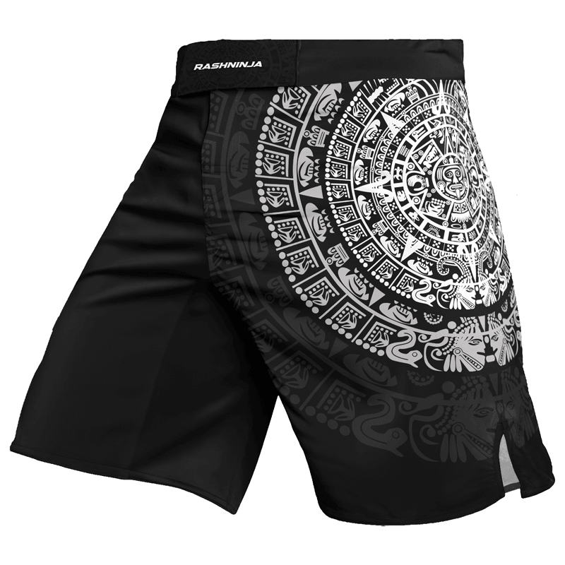 Rashninja Aztec Stone Ranked Men's Fight Shorts | MMA Shorts