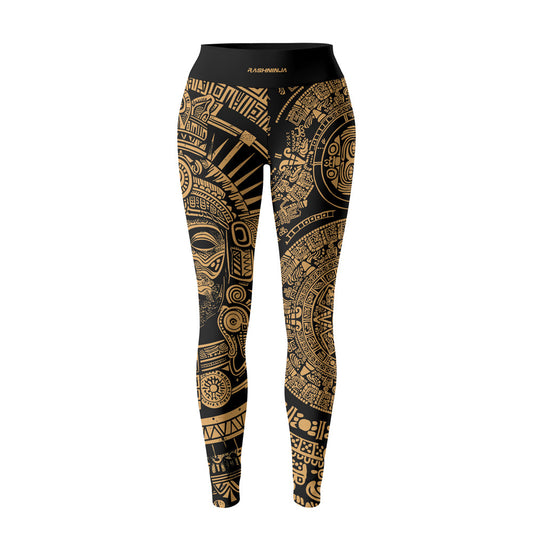 Rashninja Brown Aztec Tribe Headman Women's Leggings