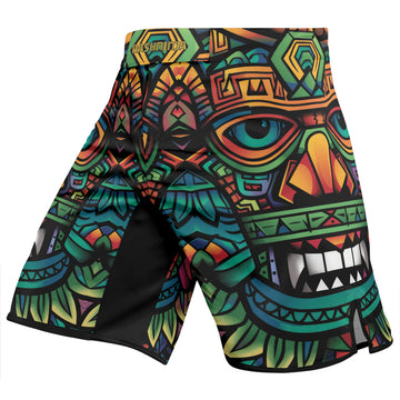 Rashninja Aztec Jaguar Spirit Men's Fight Shorts

