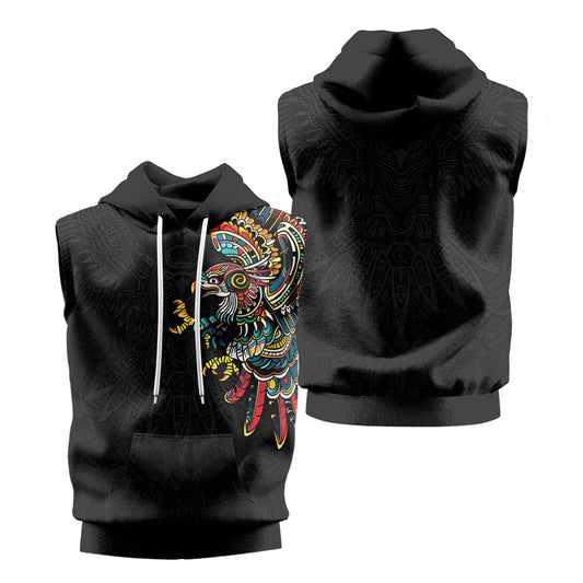 Rashninja Aztec Hunting Eagle Sleeveless Hoodie |MMA Sleeveless Hoodie