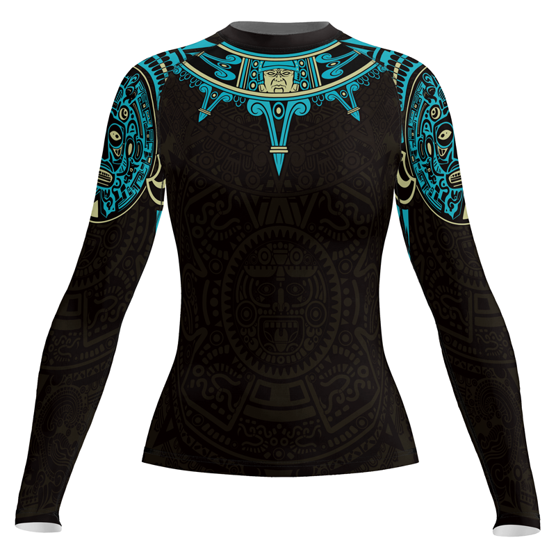 Rashninja Aztec Sun Symbol Women's Long Sleeve Rash Guard | Rash Guard
