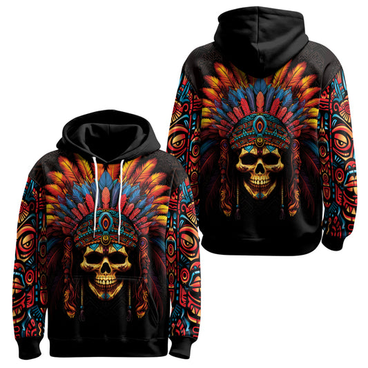 Rashninja Aztec Chieftain Skull AOP Hoodie