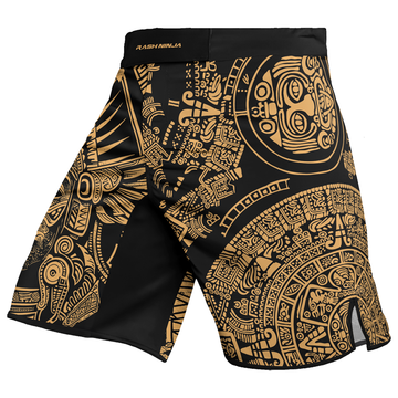 Rashninja Brown Aztec Tribe Headman Men's Fight Shorts