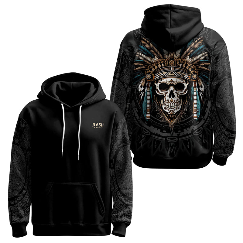 Rashninja Aztec Chief Skull AOP Hoodie