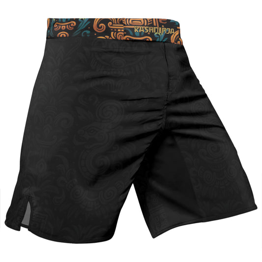 Rashninja Aztec Crimson Wave Men's Fight Shorts