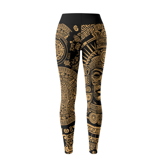 Rashninja Brown Aztec Tribe Headman Women's Leggings