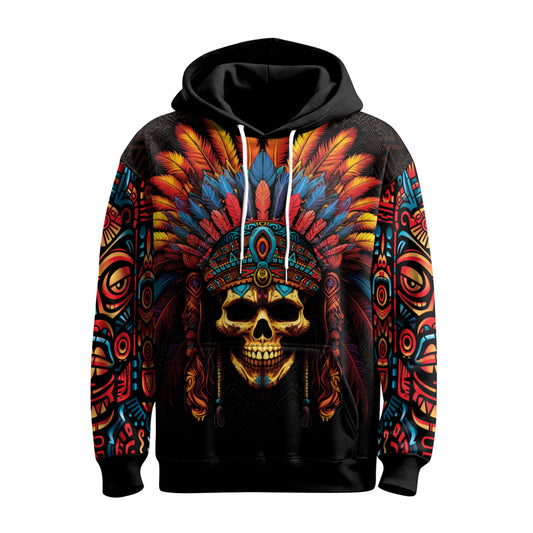 Rashninja Aztec Chieftain Skull AOP Hoodie