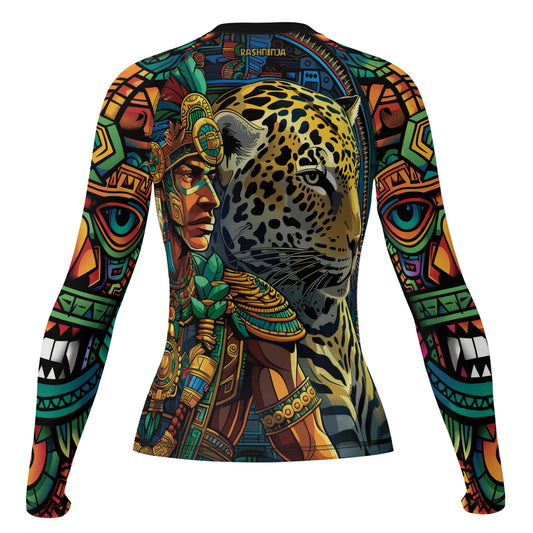 Rashninja Aztec Jaguar Spirit Women's Long Sleeve Rash Guard