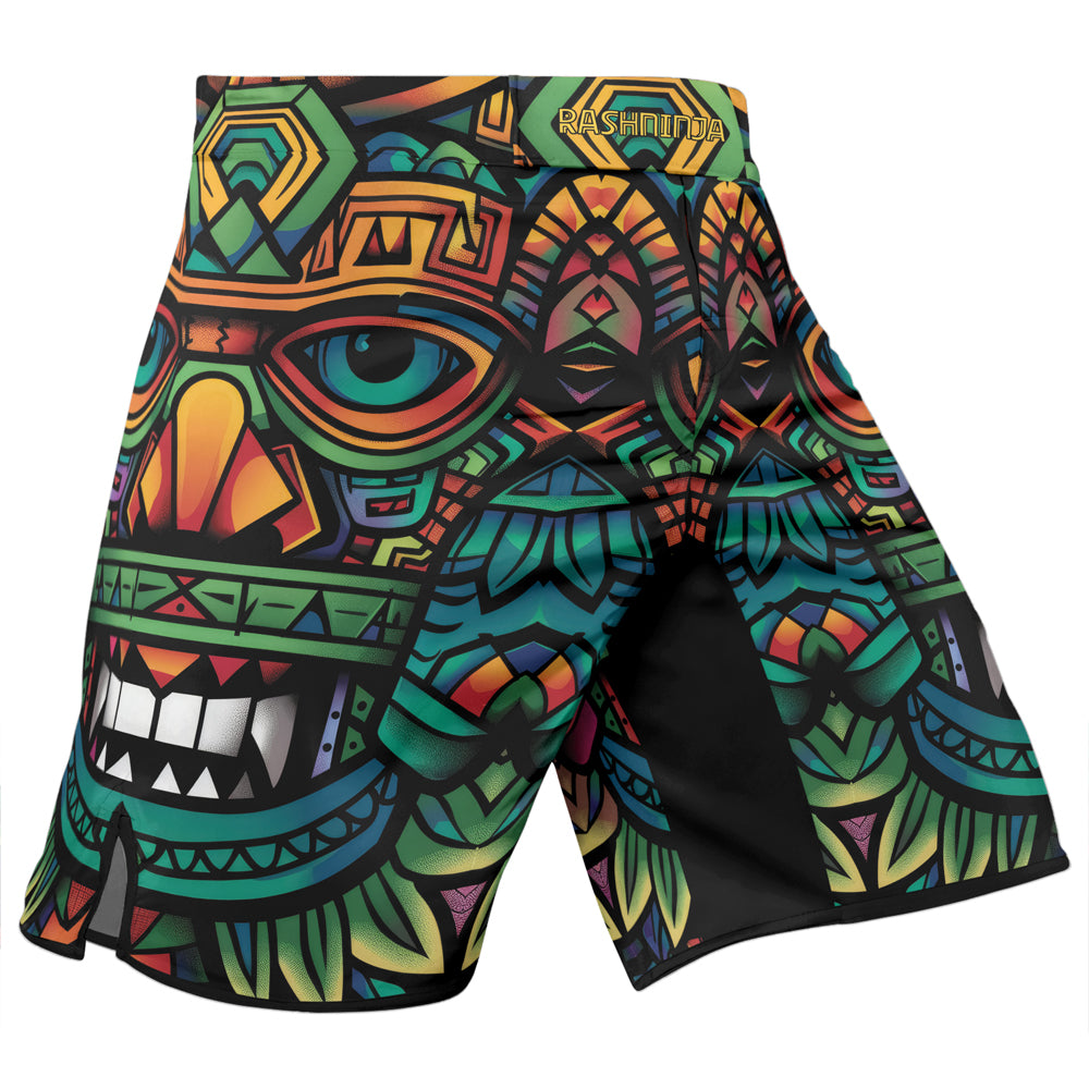 Rashninja Aztec Jaguar Spirit Men's Fight Shorts

