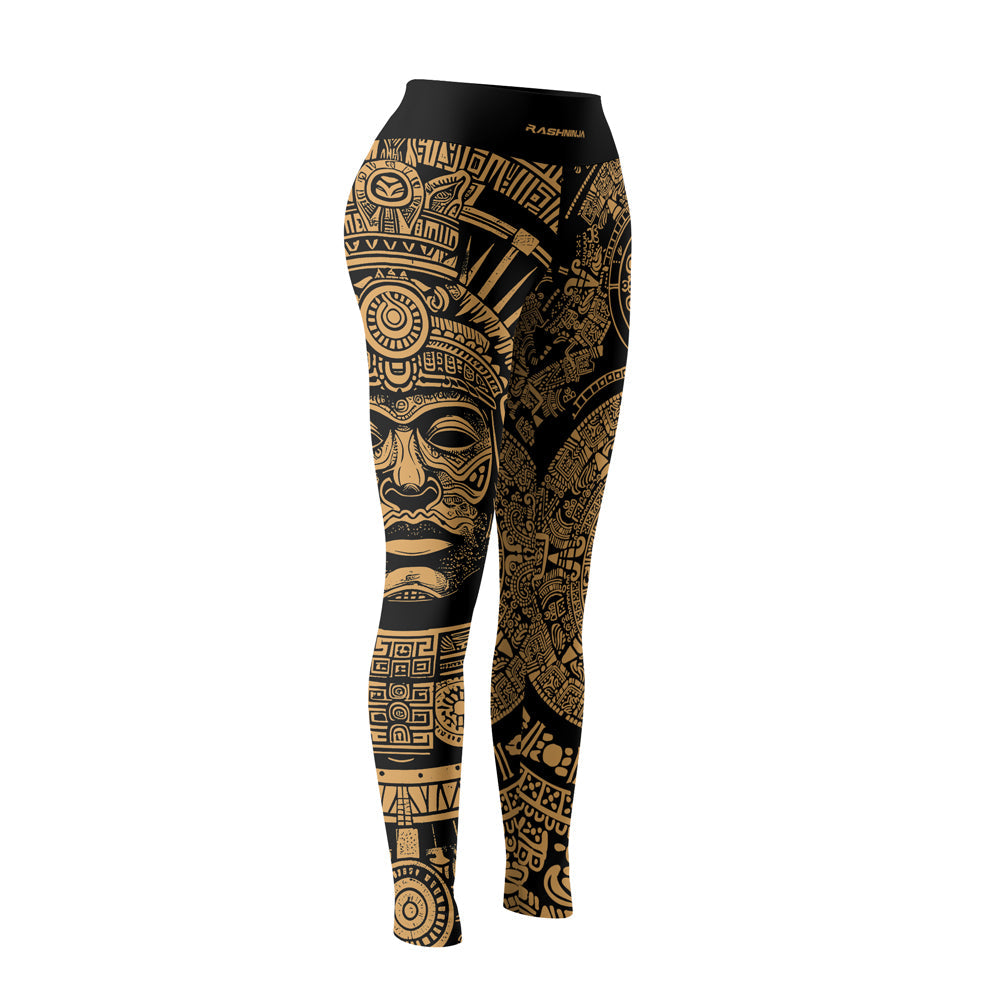 Rashninja Brown Aztec Tribe Headman Women's Leggings