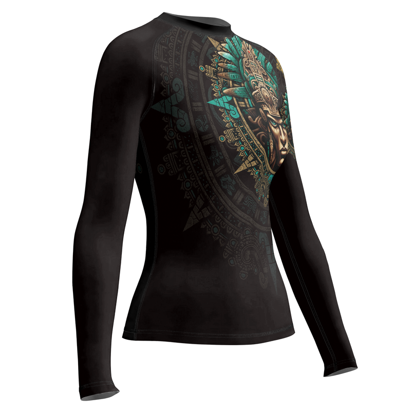 Rashninja Aztec Tribe Warrior Women's Long Sleeve Rash Guard