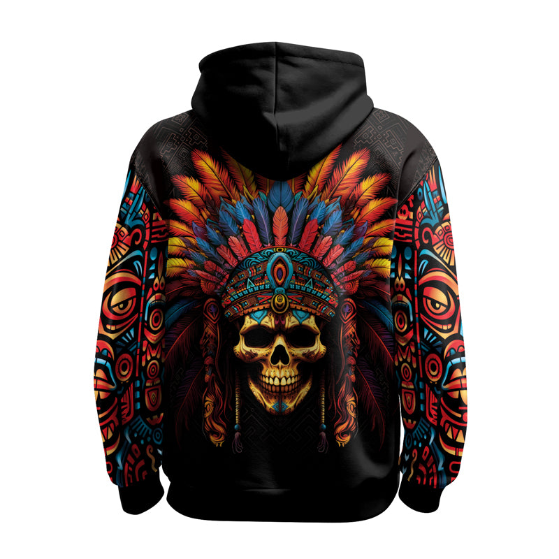 Rashninja Aztec Chieftain Skull AOP Hoodie