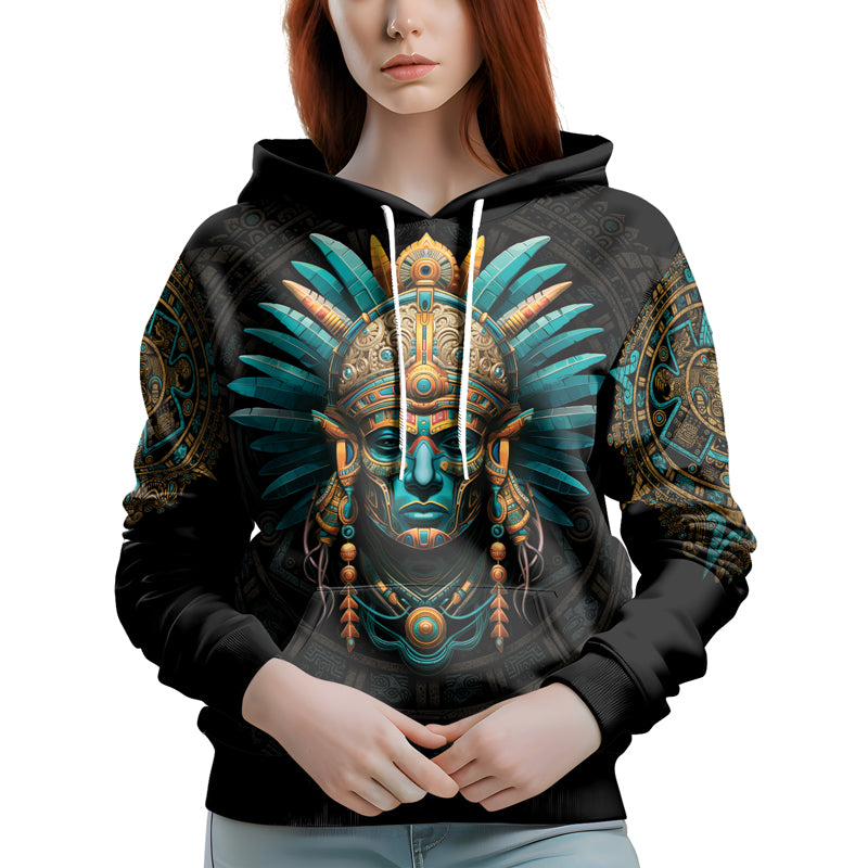 Rashninja Aztec Tribal Leader AOP Hoodie