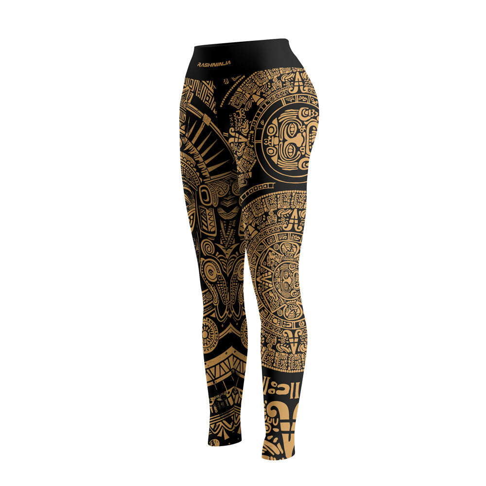Rashninja Brown Aztec Tribe Headman Women's Leggings
