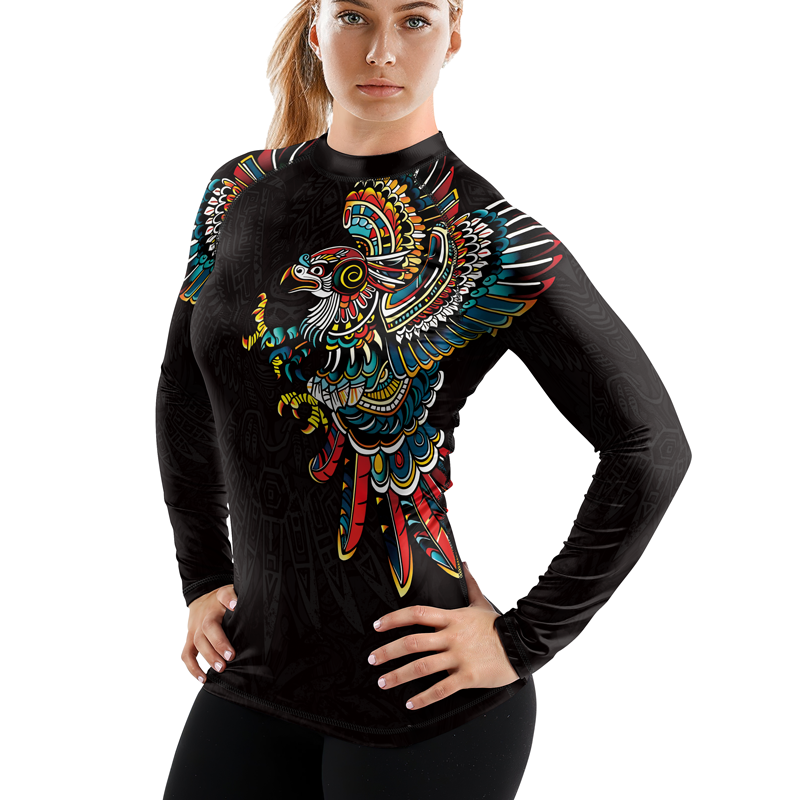 Rashninja Aztec Hunting Eagle Women's Long Sleeve Rash Guard