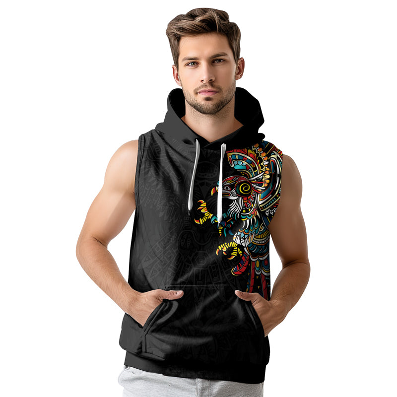 Rashninja Aztec Hunting Eagle Sleeveless Hoodie |MMA Sleeveless Hoodie