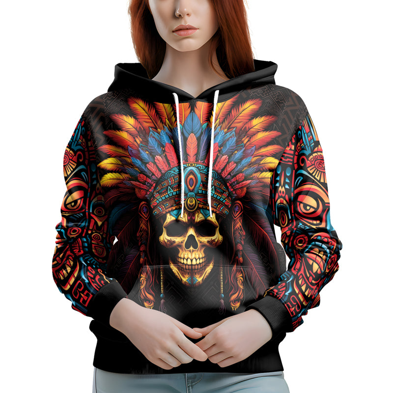 Rashninja Aztec Chieftain Skull AOP Hoodie