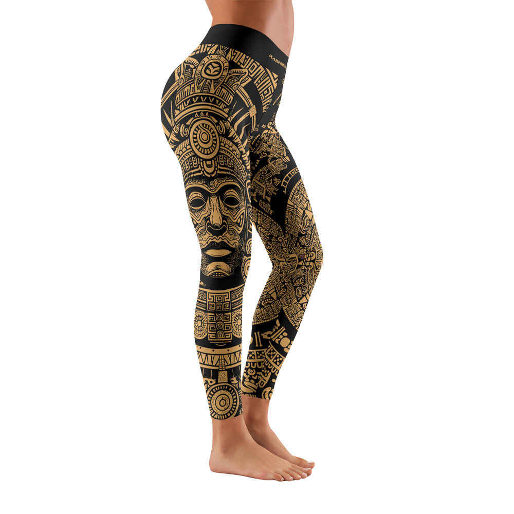 Rashninja Brown Aztec Tribe Headman Women's Leggings