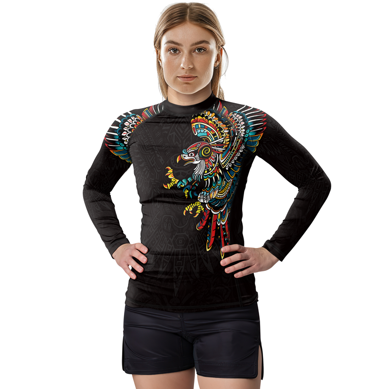 Rashninja Aztec Hunting Eagle Women's Long Sleeve Rash Guard