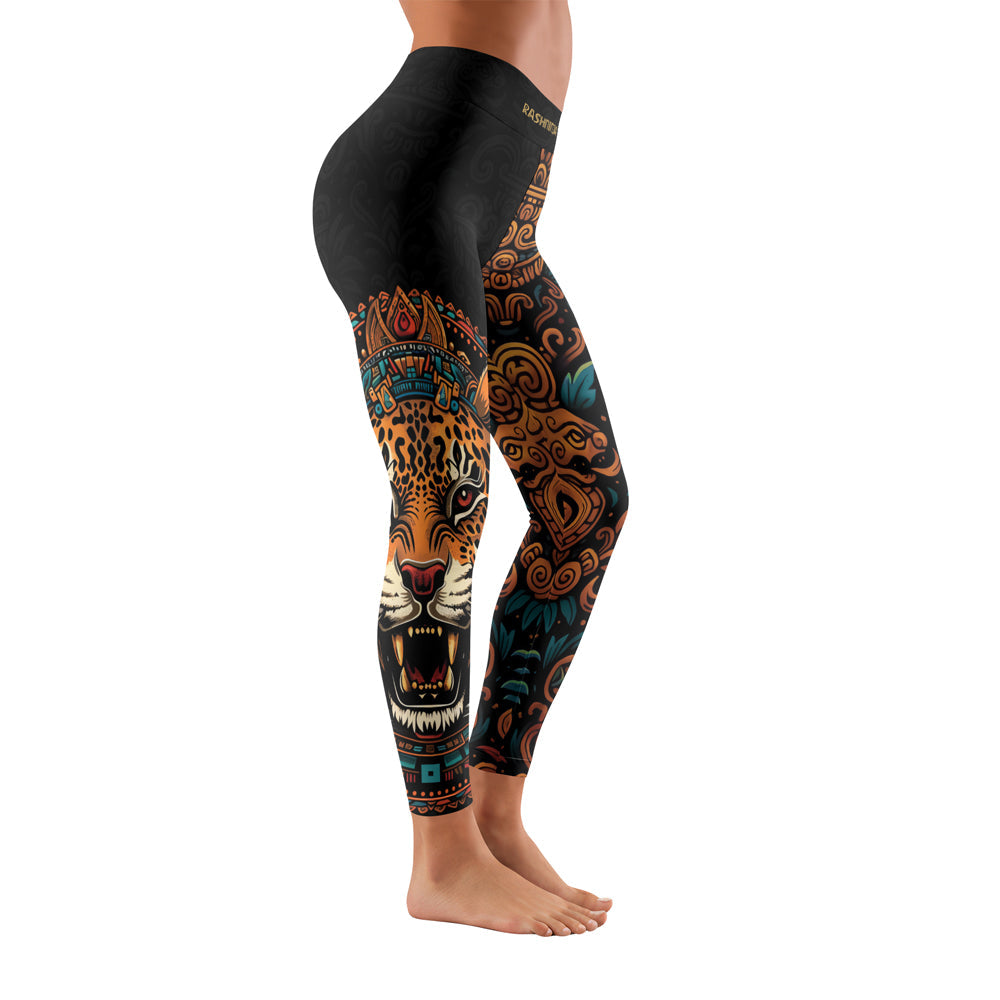 Rashninja Aztec Crimson Wave Women's Leggings