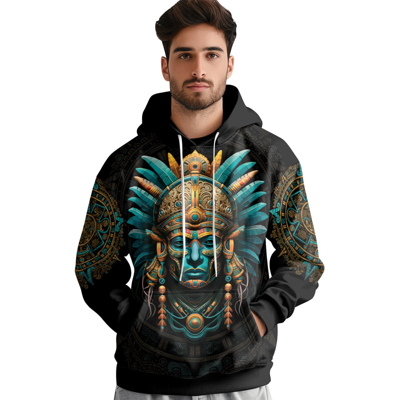 Rashninja Aztec Tribal Leader AOP Hoodie