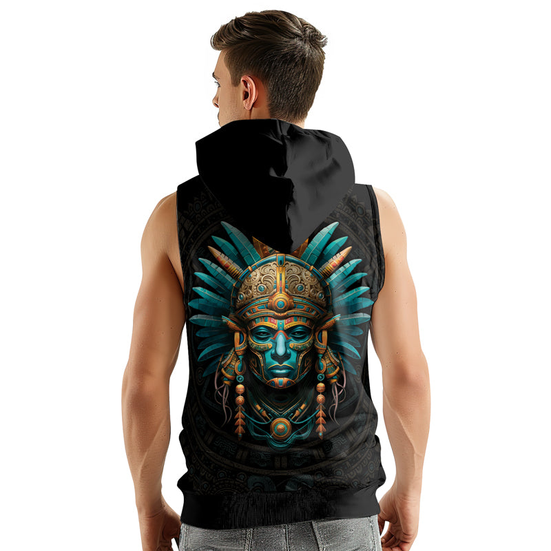 Rashninja Aztec Tribal Leader Sleeveless Hoodie |MMA Sleeveless Hoodie