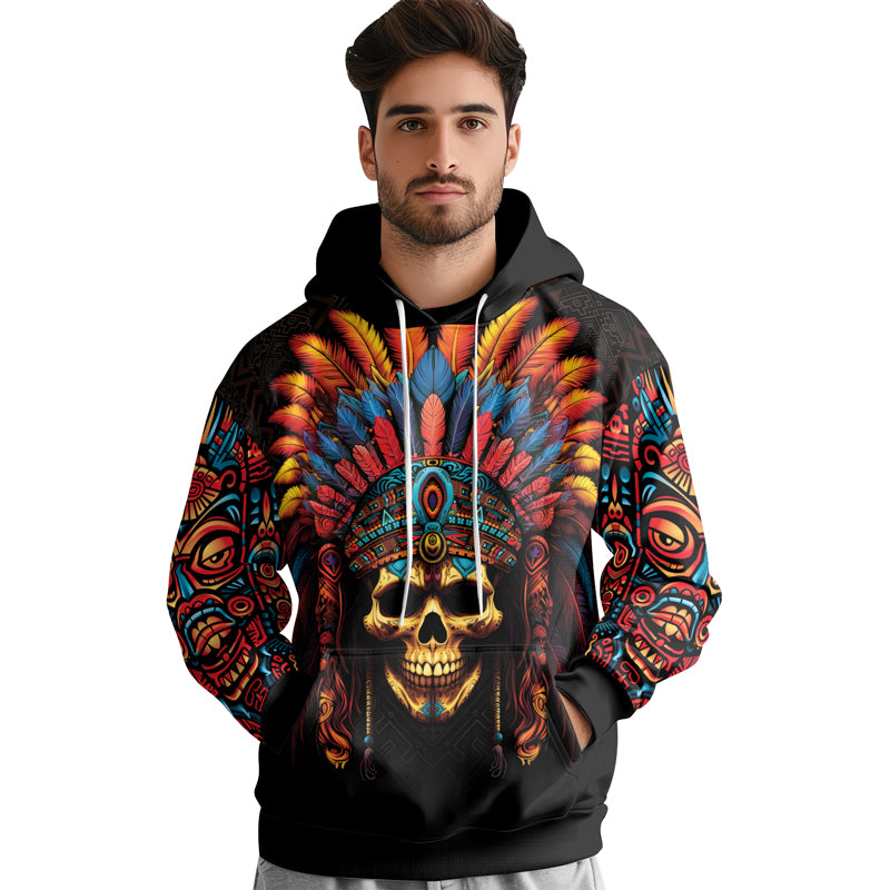 Rashninja Aztec Chieftain Skull AOP Hoodie