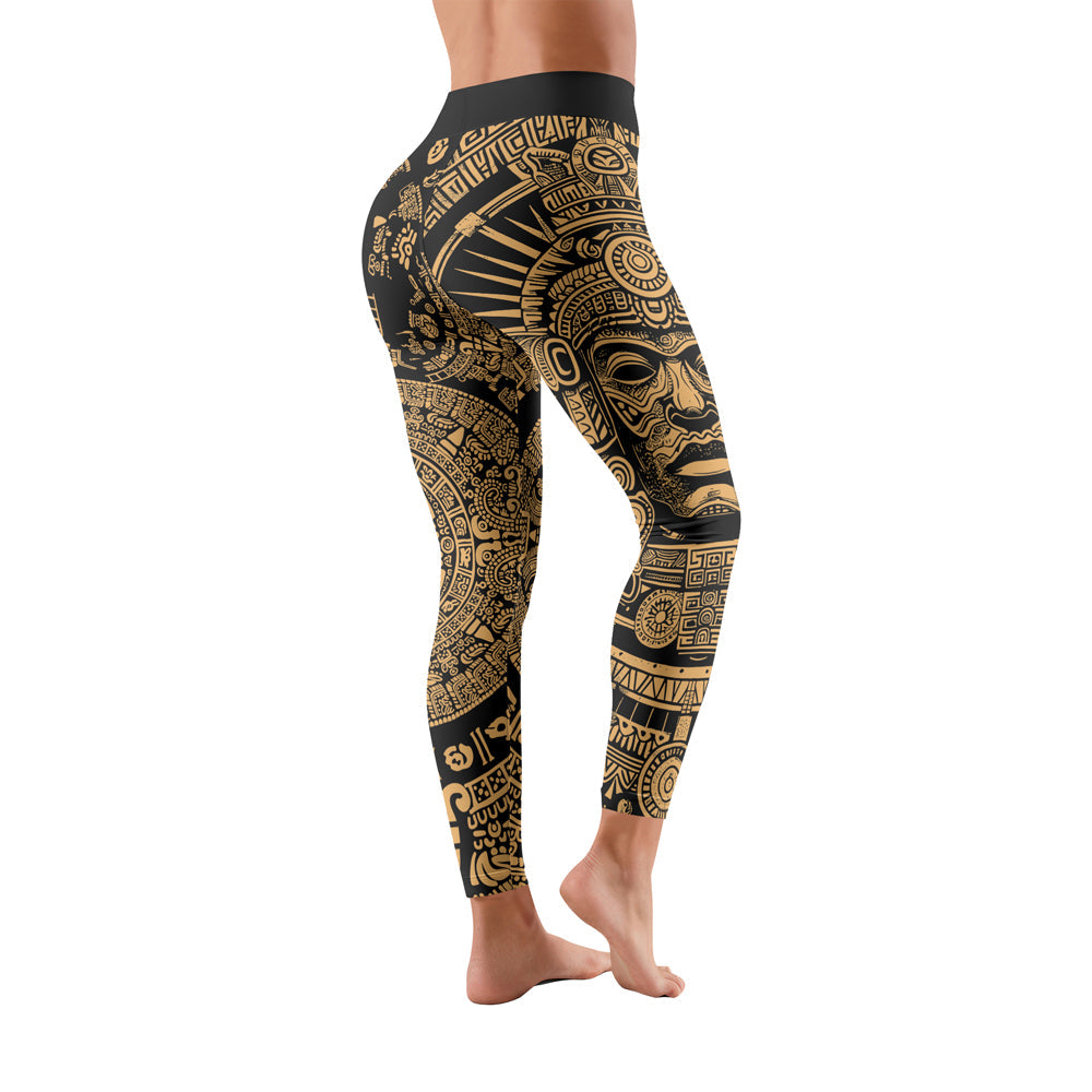 Rashninja Brown Aztec Tribe Headman Women's Leggings