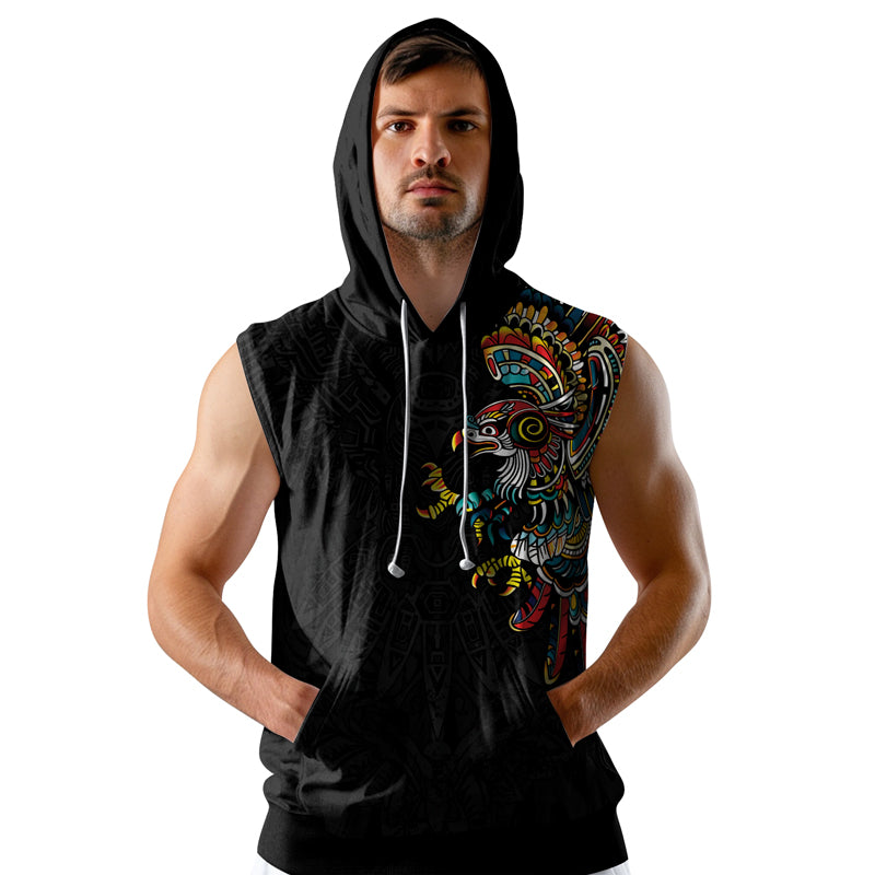 Rashninja Aztec Hunting Eagle Sleeveless Hoodie |MMA Sleeveless Hoodie