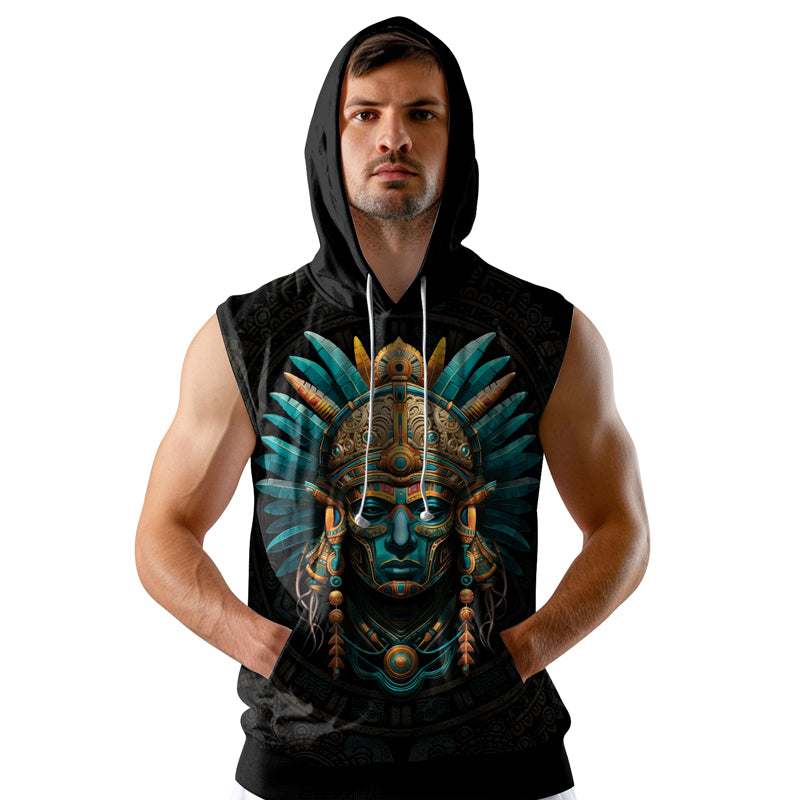 Rashninja Aztec Tribal Leader Sleeveless Hoodie |MMA Sleeveless Hoodie