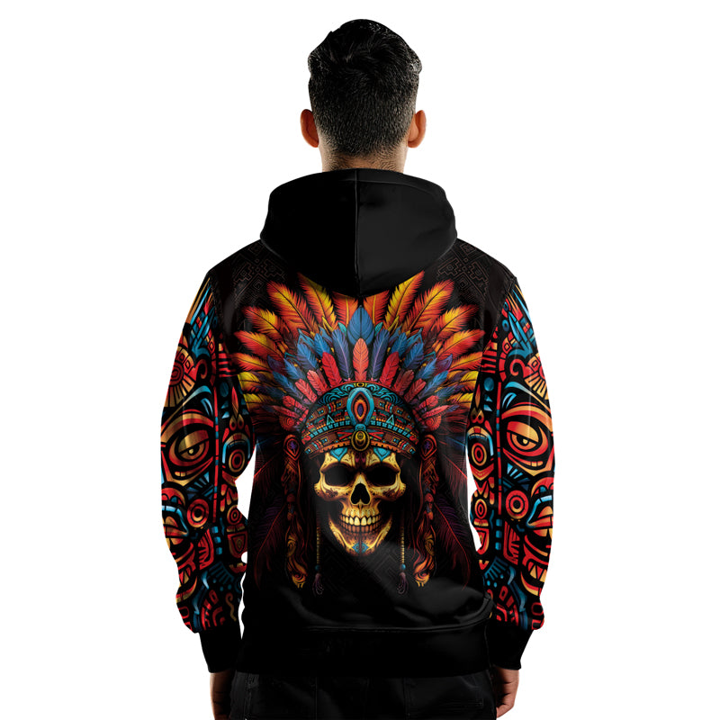 Rashninja Aztec Chieftain Skull AOP Hoodie