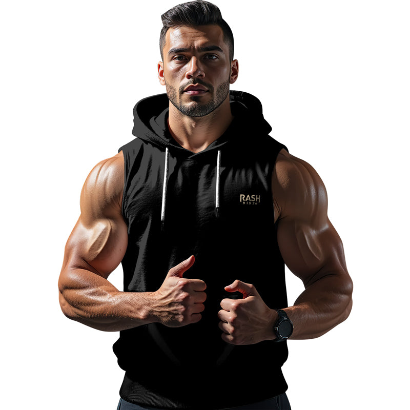 Rashninja Aztec Chief Skull Sleeveless Hoodie | MMA Sleeveless Hoodie