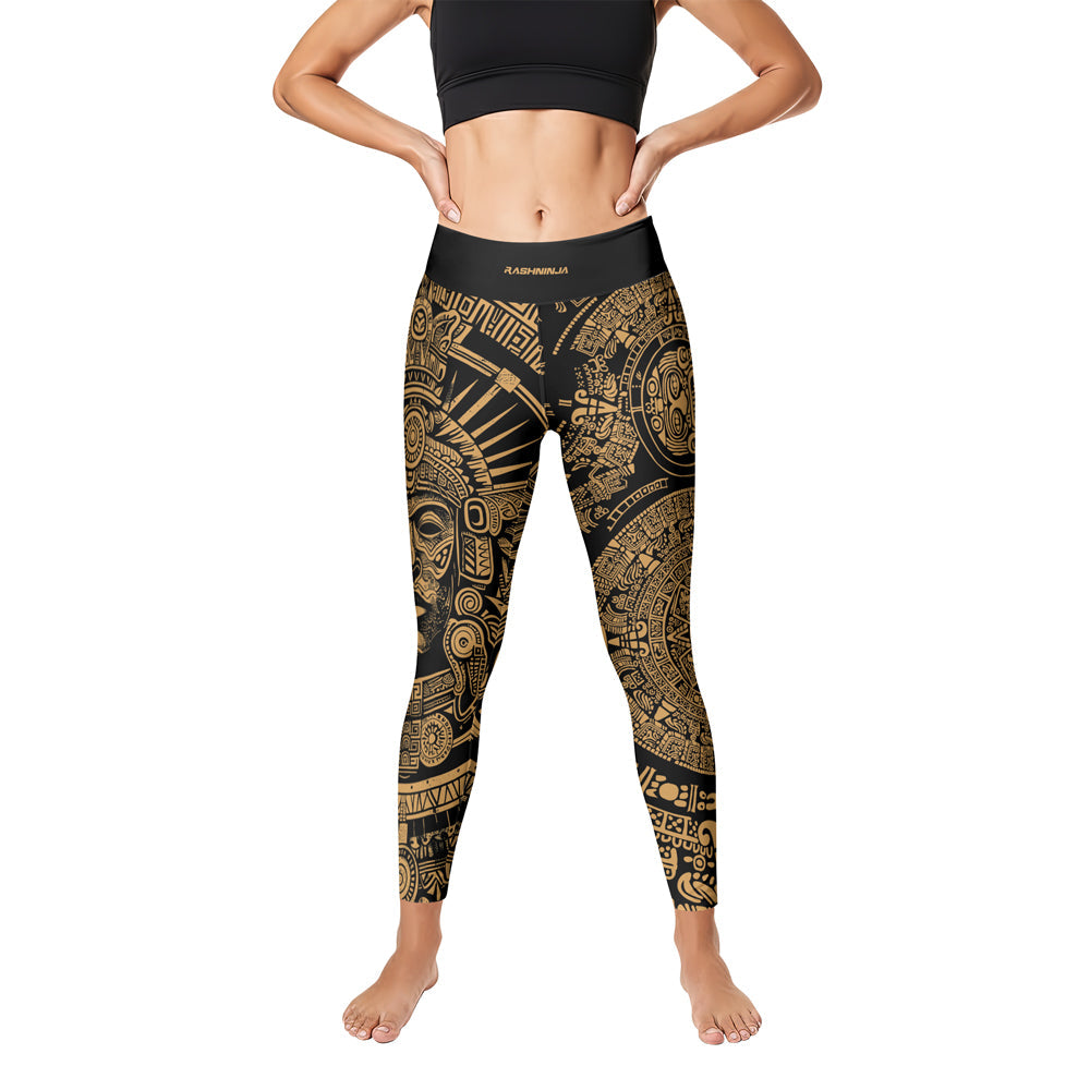 Rashninja Brown Aztec Tribe Headman Women's Leggings