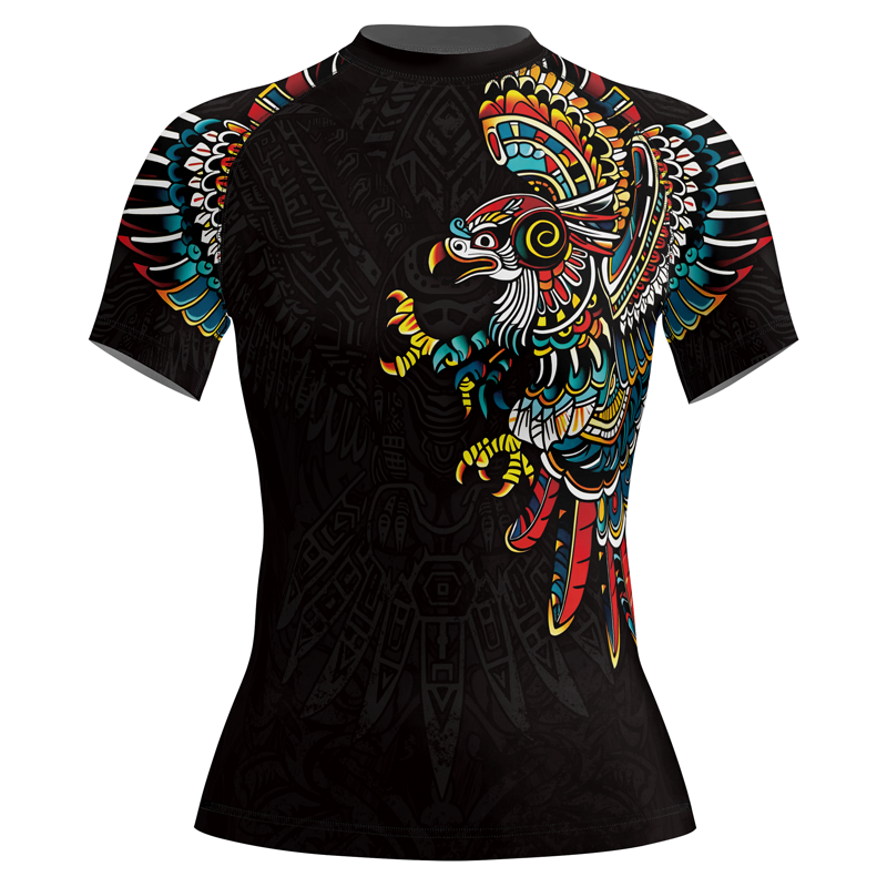 Rashninja Aztec Hunting Eagle Women's Short Sleeve Rash Guard | Aztec
