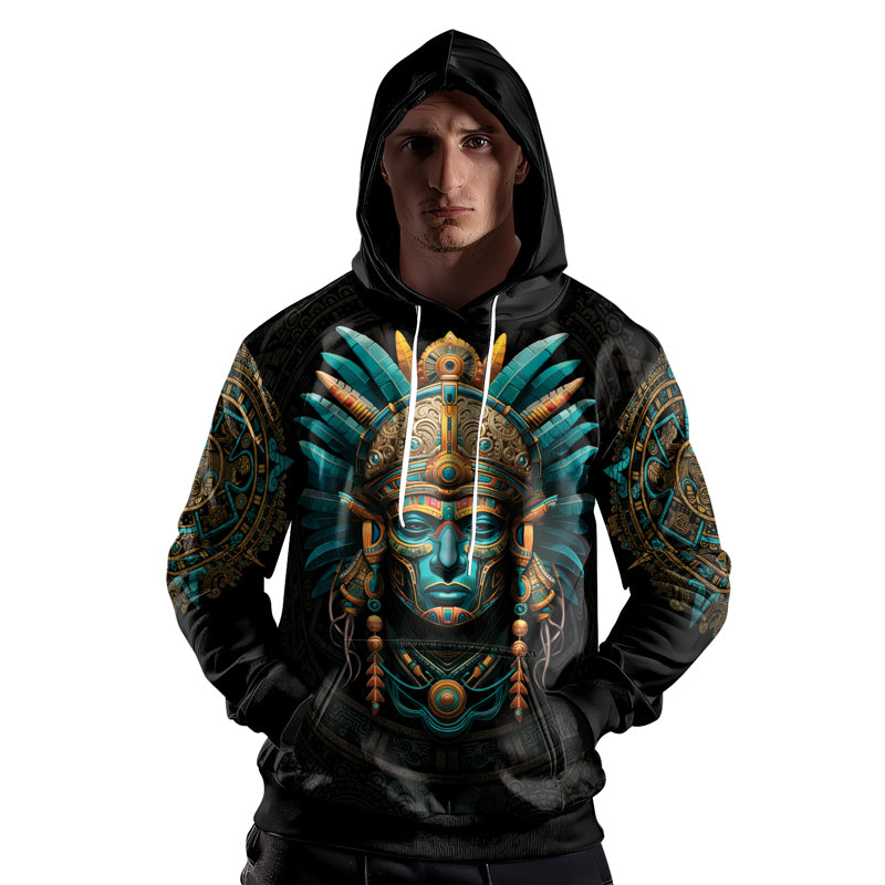 Rashninja Aztec Tribal Leader AOP Hoodie