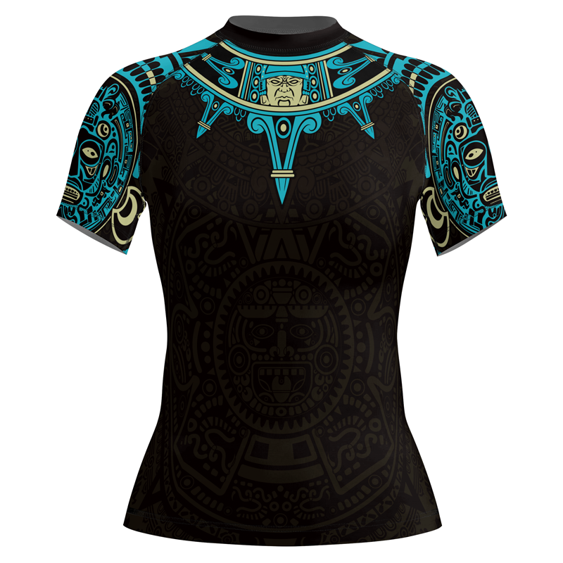 Rashninja Aztec Sun Symbol Women's Short Sleeve Rash Guard | RashGuard