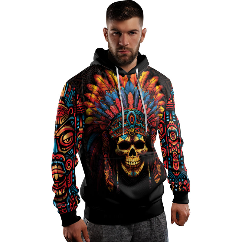 Rashninja Aztec Chieftain Skull AOP Hoodie