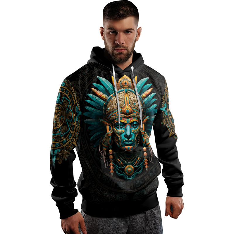 Rashninja Aztec Tribal Leader AOP Hoodie